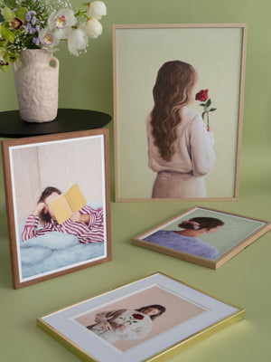 Girl With A Rose - Art Print