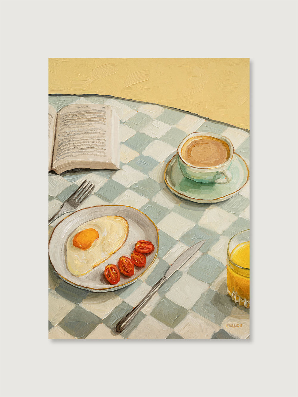 Kitchen art print breakfast time