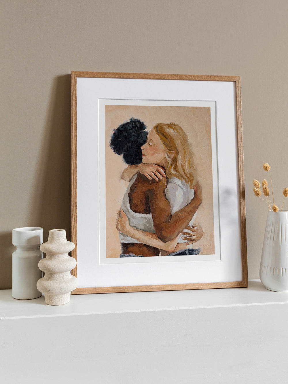 A hug art print