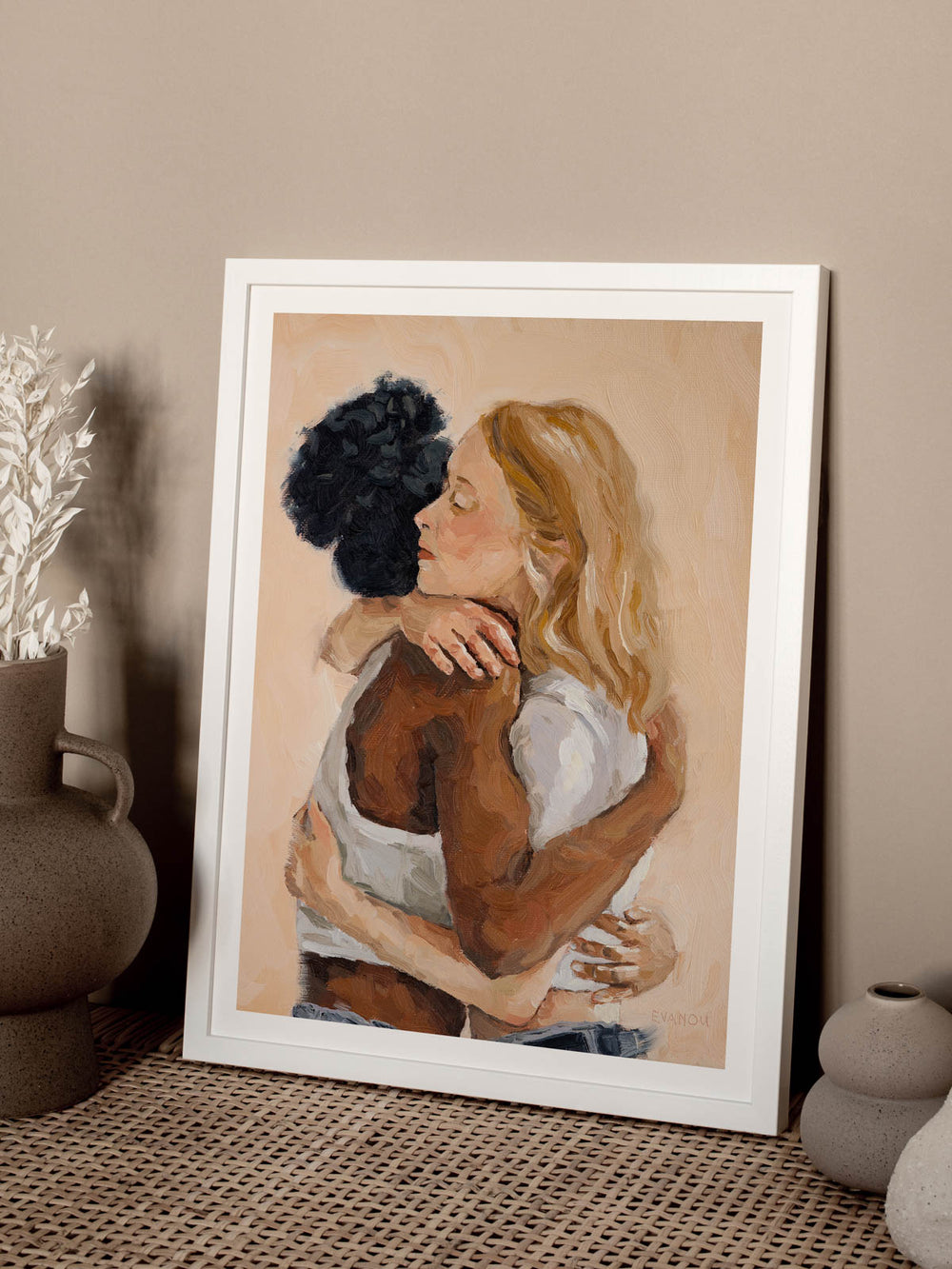 A hug art print