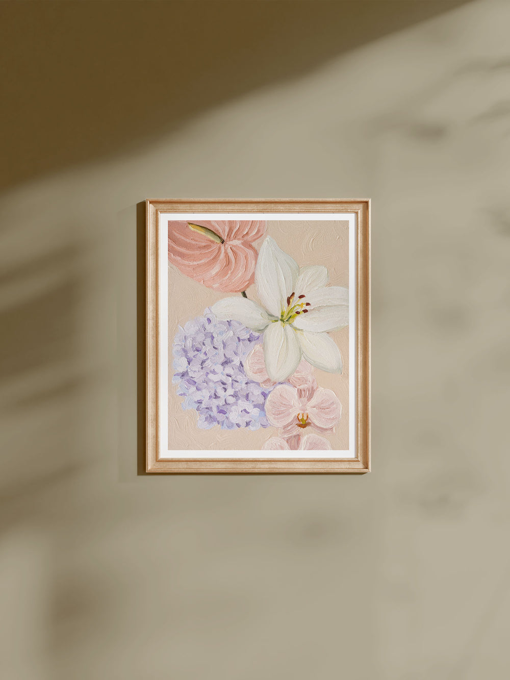 pastel color flower art print 