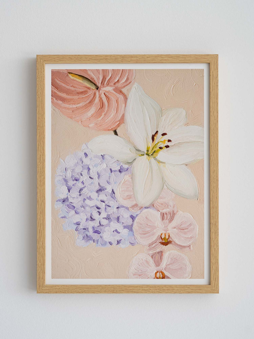 pastel color flower art print 