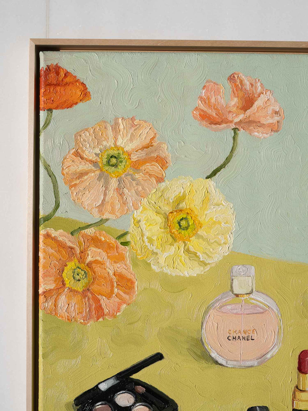 original oil painting of vibrant still life