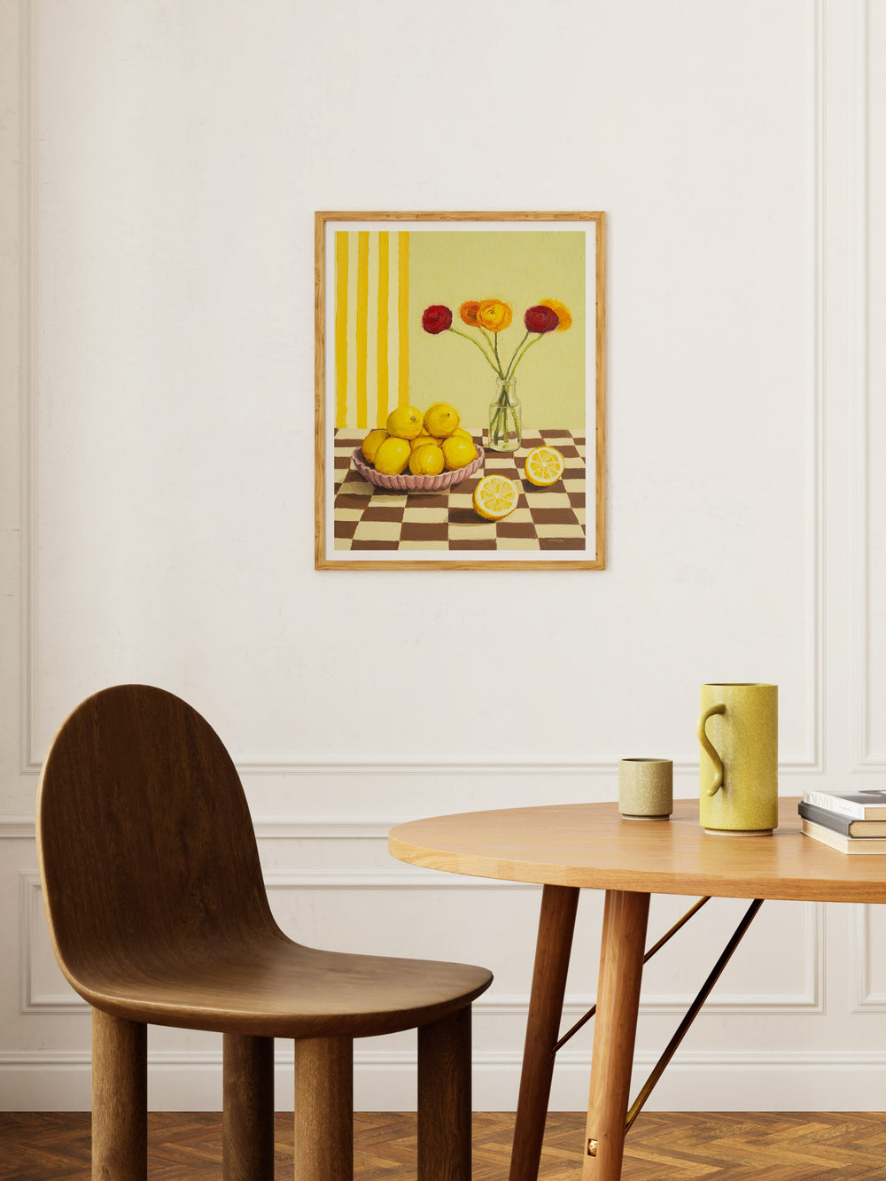 Art print of my original oil painting "Lemons And Flowers".