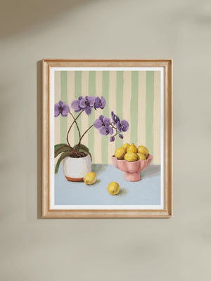 Orchids & Lemons - Art Print