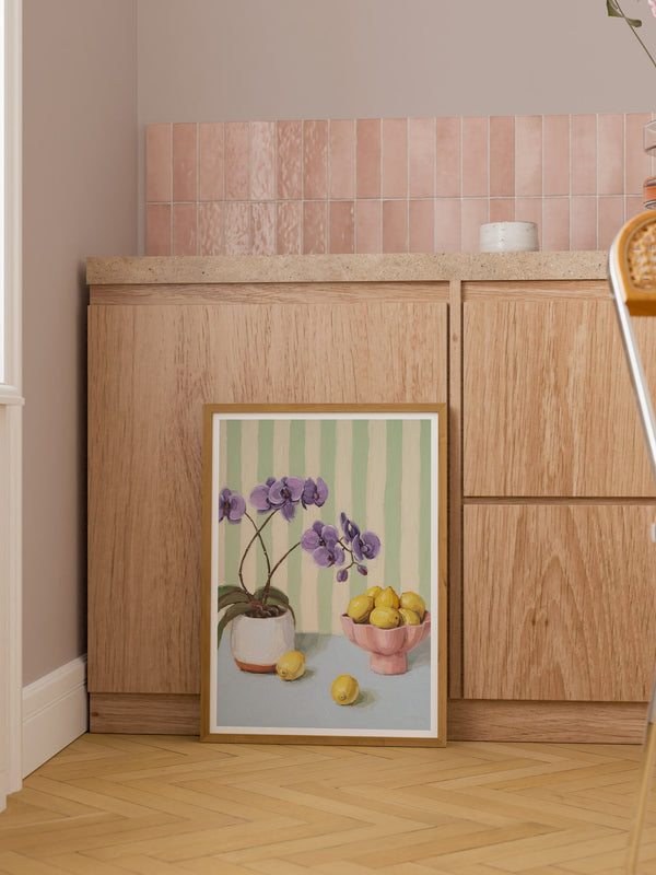Orchids & Lemons - Art Print