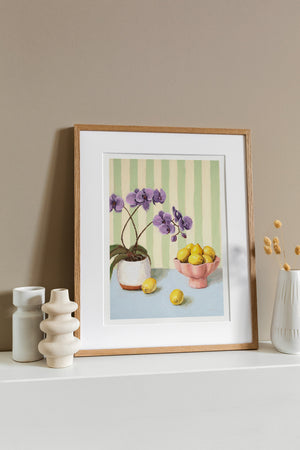 Orchids & Lemons - Art Print