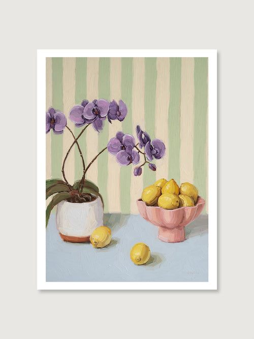 Orchids & Lemons - Art Print