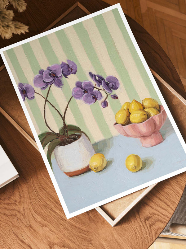 Orchids & Lemons - Art Print