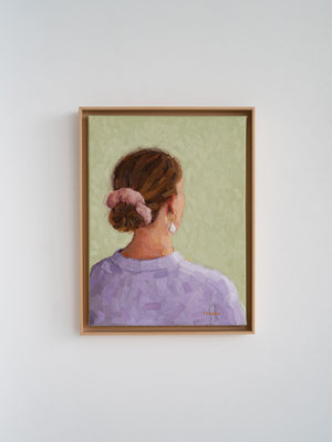 Original oil painting "Purple Sweater". With its pastel colours, thick brushstrokes and simple elegance, this piece has a peaceful presence that feels both timeless and familiar. Perfect for anyone who loves painterly details and a touch of everyday beauty.